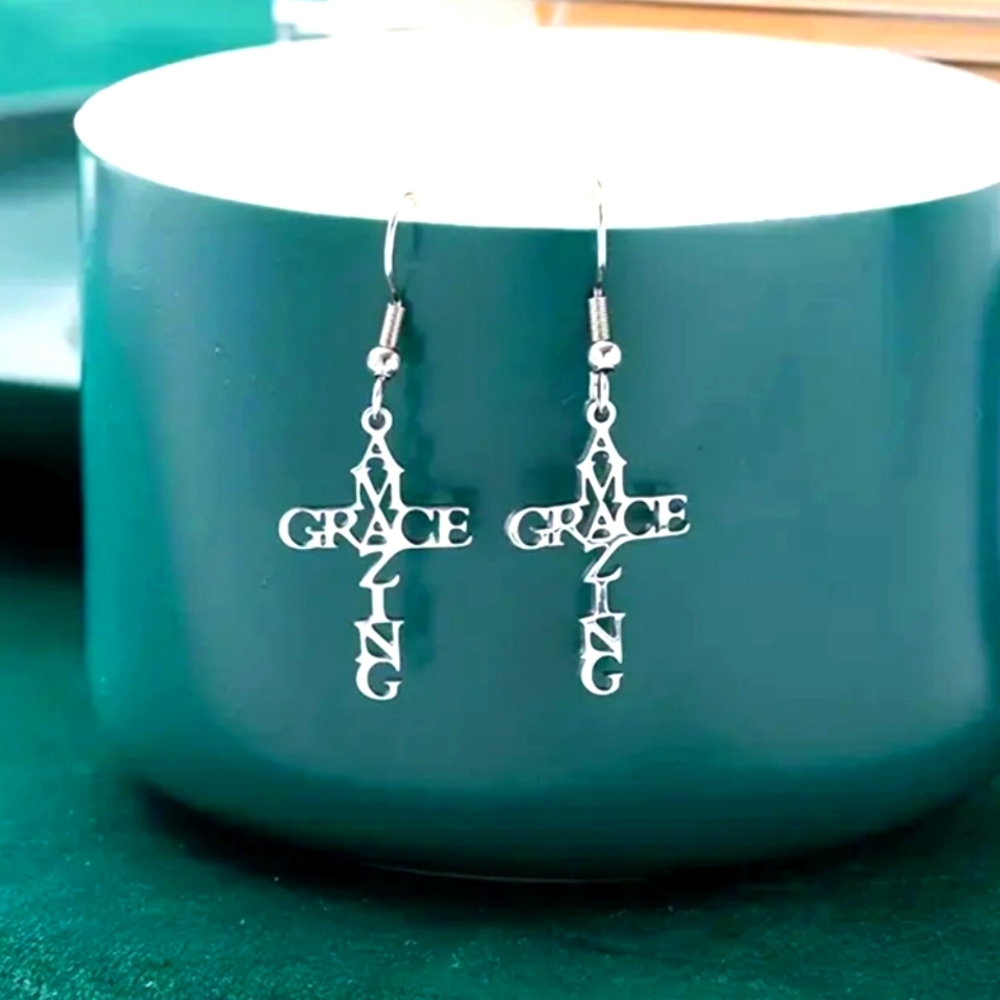 STAINLESS STEEL "AMAZING GRACE" EARRINGS